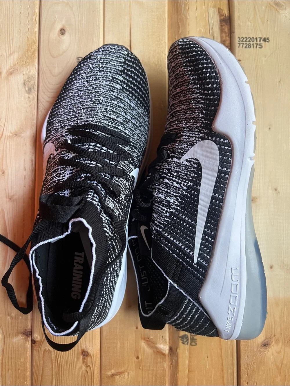 Nike Black & White Knit Training Sneakers